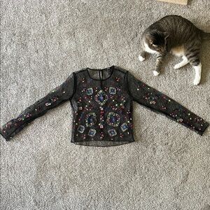 Forever 21 Black Sheer Top